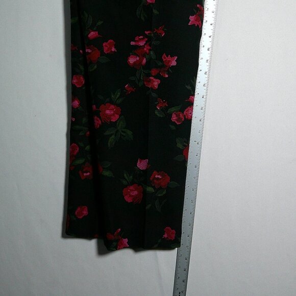 Talbots Heritage Black Red Floral Pants Women's Size 12 Silk blend - Picture 4 of 7
